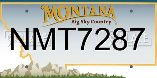NMT7287 Montana License Plate