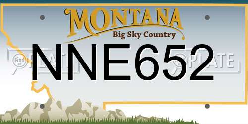 NNE652 Montana License Plate