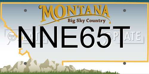 NNE65T Montana License Plate