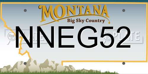 NNEG52 Montana License Plate