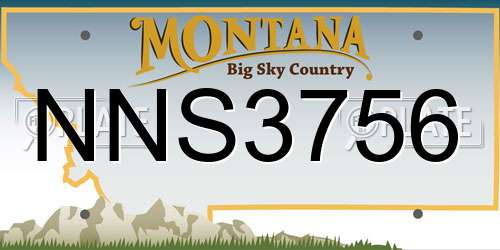 NNS3756 Montana License Plate
