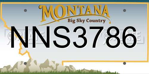 NNS3786 Montana License Plate