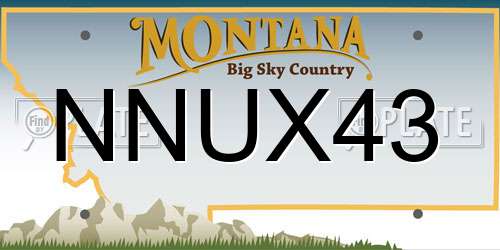 NNUX43 Montana License Plate