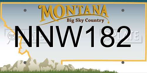 NNW182 Montana License Plate