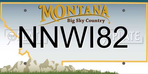 NNWI82 Montana License Plate