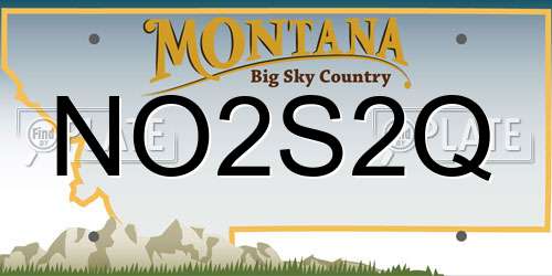 NO2S2Q Montana License Plate