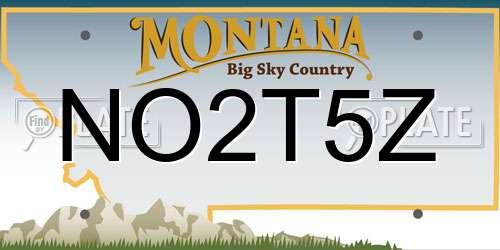 NO2T5Z Montana License Plate