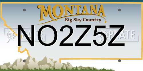 NO2Z5Z Montana License Plate