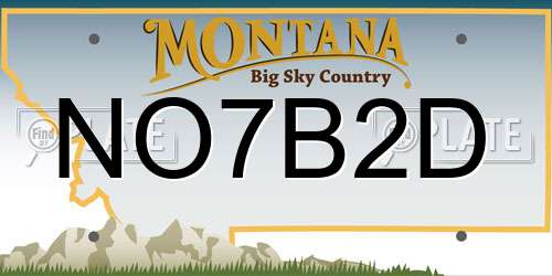 NO7B2D Montana License Plate