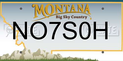 NO7S0H Montana License Plate