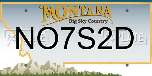 NO7S2D Montana License Plate