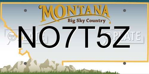 NO7T5Z Montana License Plate