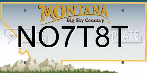 NO7T8T Montana License Plate