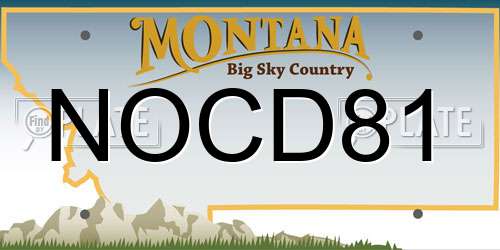 NOCD81 Montana License Plate