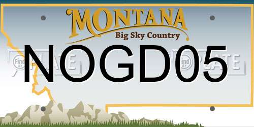 NOGD05 Montana License Plate