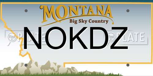NOKDZ Montana License Plate