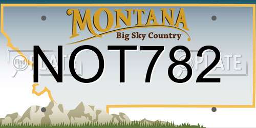 NOT782 Montana License Plate