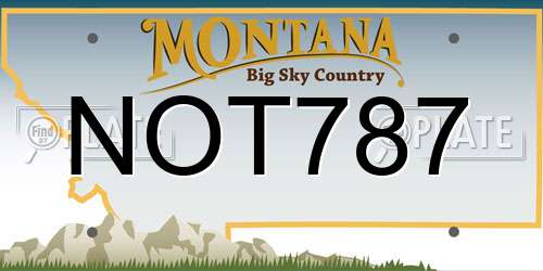 NOT787 Montana License Plate