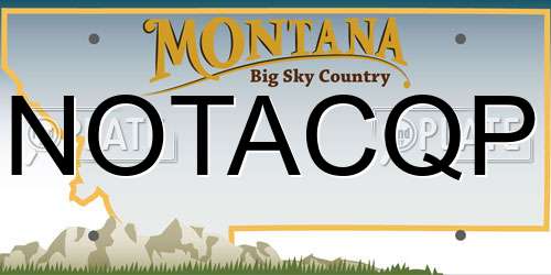 NOTACQP Montana License Plate