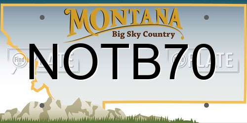 NOTB70 Montana License Plate