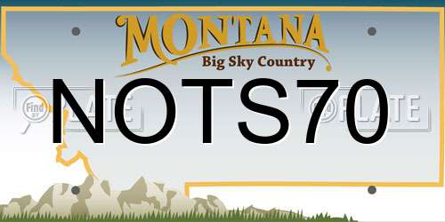 NOTS70 Montana License Plate