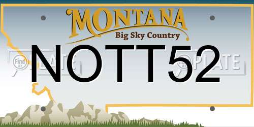 NOTT52 Montana License Plate