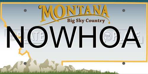 NOWHOA Montana License Plate