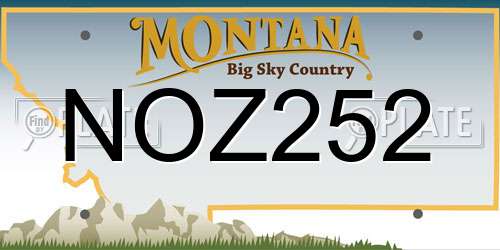 NOZ252 Montana License Plate