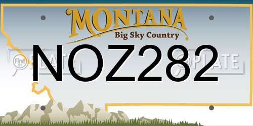 NOZ282 Montana License Plate