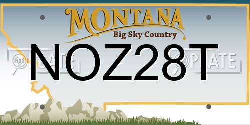 NOZ28T Montana License Plate