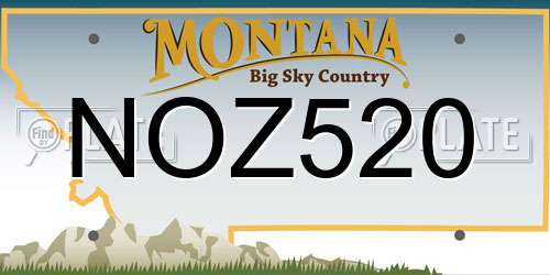 NOZ520 Montana License Plate