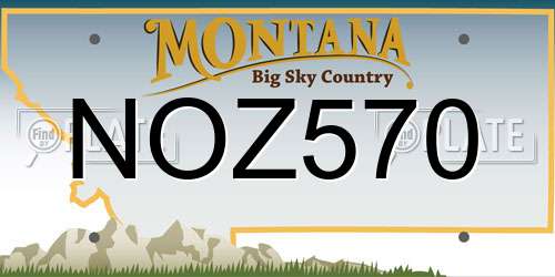 NOZ570 Montana License Plate