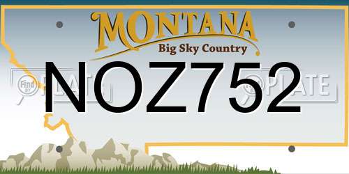 NOZ752 Montana License Plate