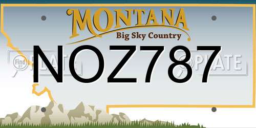 NOZ787 Montana License Plate