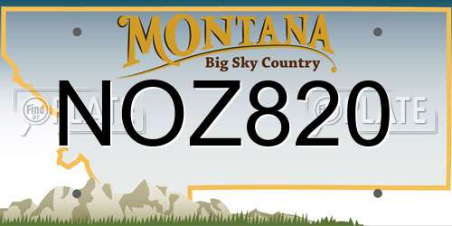 NOZ820 Montana License Plate