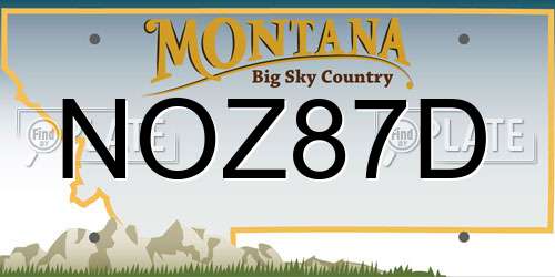 NOZ87D Montana License Plate