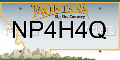NP4H4Q Montana License Plate