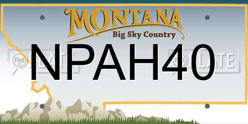 NPAH40 Montana License Plate