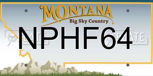 NPHF64 Montana License Plate