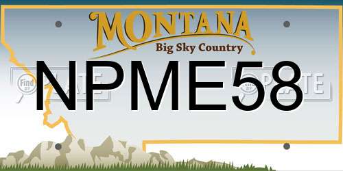 NPME58 Montana License Plate