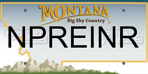NPREINR Montana License Plate