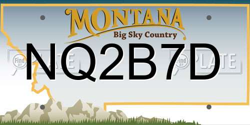NQ2B7D Montana License Plate