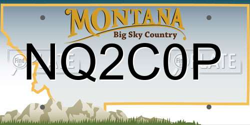 NQ2C0P Montana License Plate