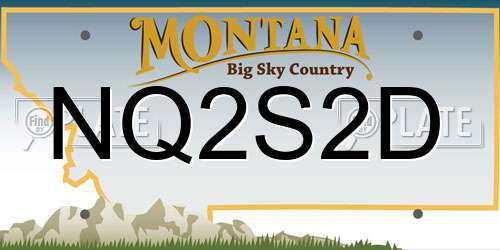 NQ2S2D Montana License Plate