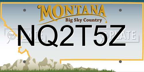 NQ2T5Z Montana License Plate