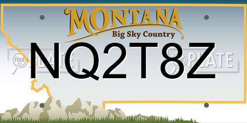 NQ2T8Z Montana License Plate