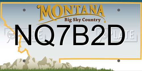 NQ7B2D Montana License Plate