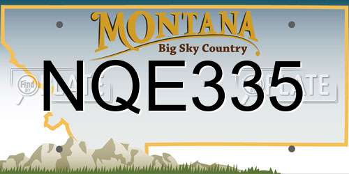 NQE335 Montana License Plate