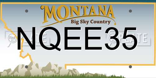 NQEE35 Montana License Plate