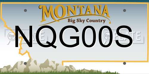 NQG00S Montana License Plate
